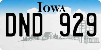 IA license plate DND929
