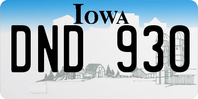 IA license plate DND930