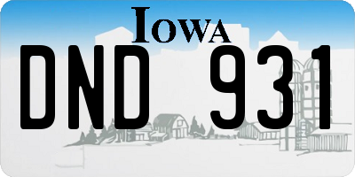 IA license plate DND931