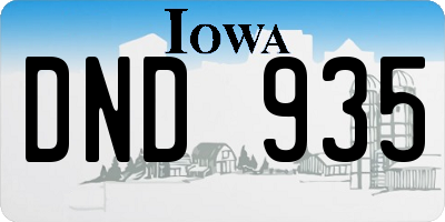 IA license plate DND935