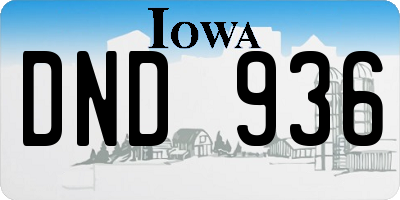 IA license plate DND936