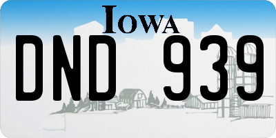 IA license plate DND939