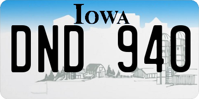 IA license plate DND940