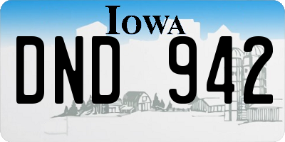 IA license plate DND942