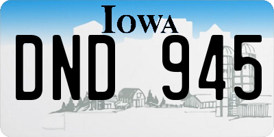 IA license plate DND945