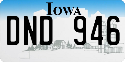 IA license plate DND946