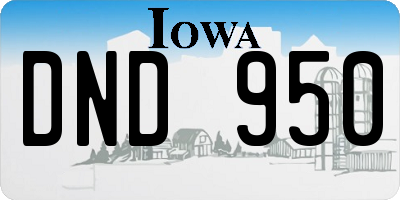 IA license plate DND950