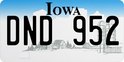 IA license plate DND952