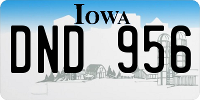 IA license plate DND956