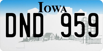 IA license plate DND959
