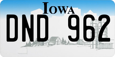 IA license plate DND962