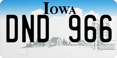 IA license plate DND966