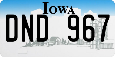 IA license plate DND967