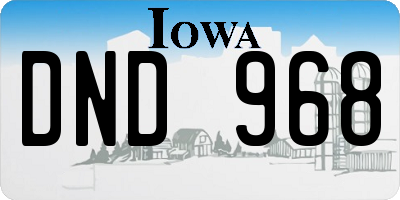 IA license plate DND968