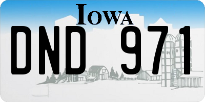 IA license plate DND971