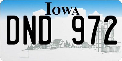 IA license plate DND972