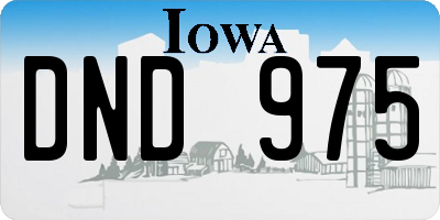 IA license plate DND975
