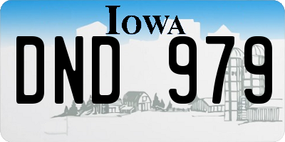 IA license plate DND979