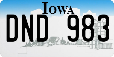 IA license plate DND983