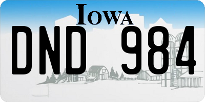 IA license plate DND984