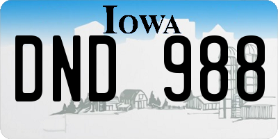 IA license plate DND988