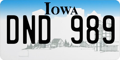 IA license plate DND989