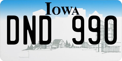 IA license plate DND990