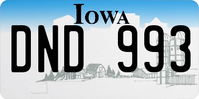 IA license plate DND993