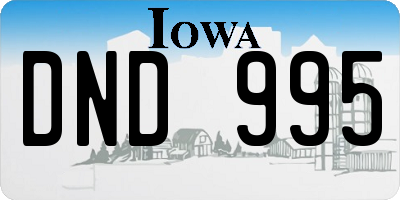 IA license plate DND995