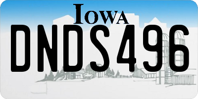 IA license plate DNDS496