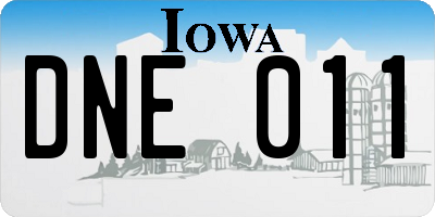 IA license plate DNE011