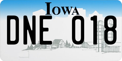 IA license plate DNE018
