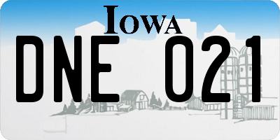 IA license plate DNE021
