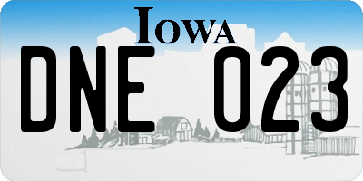 IA license plate DNE023