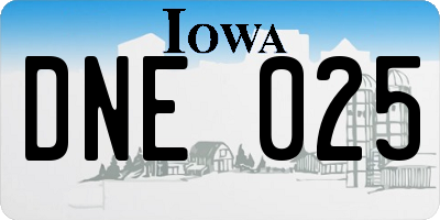 IA license plate DNE025