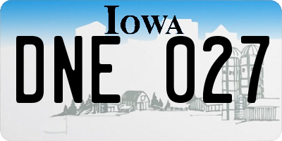 IA license plate DNE027