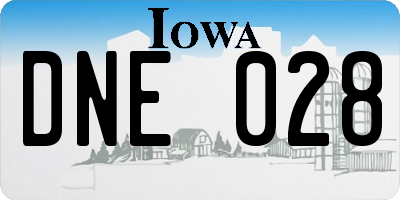 IA license plate DNE028