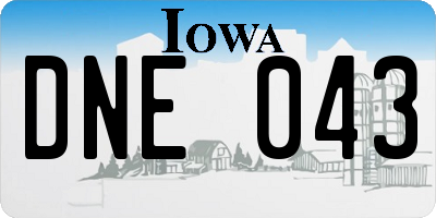 IA license plate DNE043
