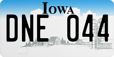 IA license plate DNE044