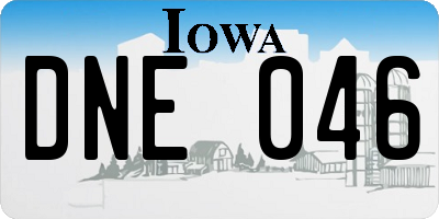 IA license plate DNE046