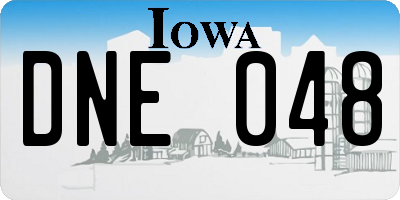 IA license plate DNE048