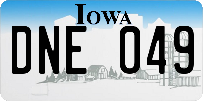 IA license plate DNE049