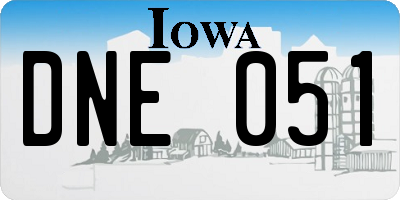 IA license plate DNE051