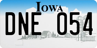 IA license plate DNE054