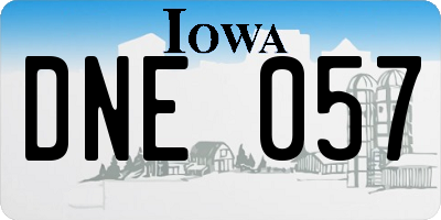 IA license plate DNE057