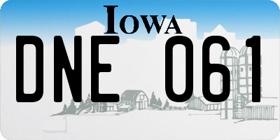 IA license plate DNE061