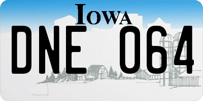 IA license plate DNE064