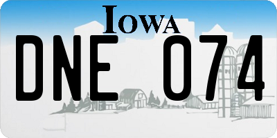 IA license plate DNE074