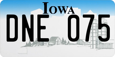 IA license plate DNE075