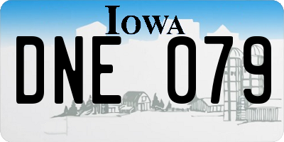 IA license plate DNE079